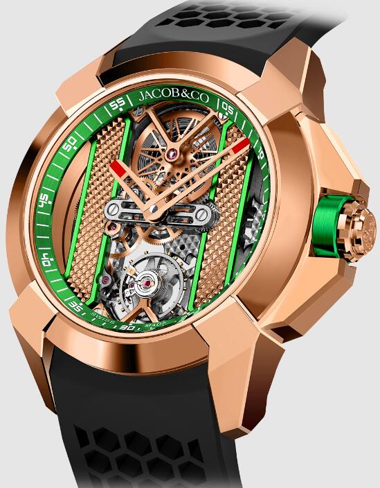 Jacob & Co. EPIC X ROSE GOLD - GREEN INNER RING Watch Replica EX120.43.AC.AC.ABRUA Jacob and Co Watch Price